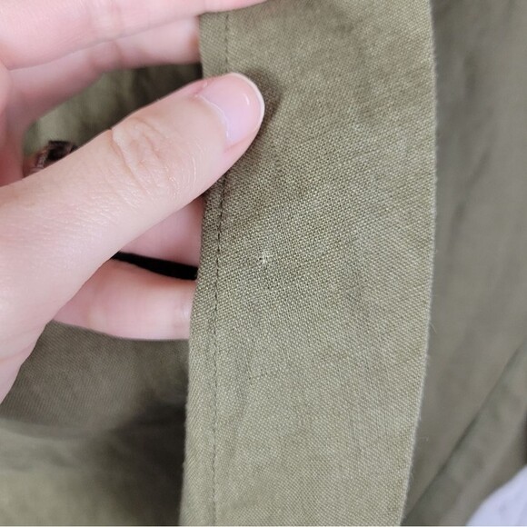 Rumer The Label olive green Byron ring asymmetrical front hem linen maxi skirt - Picture 9 of 12